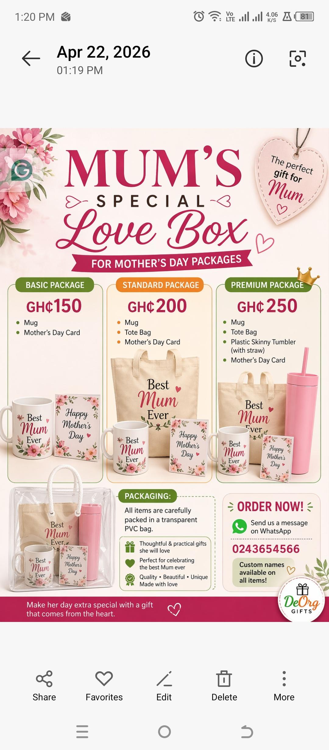 Mum's Special Love Box (Standard)