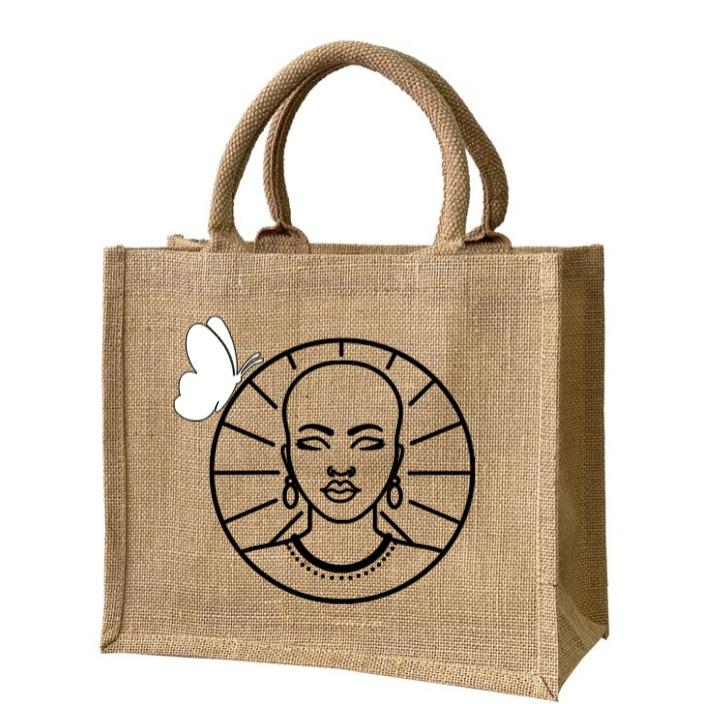 Personalised Burlap Jute Tote Bag  5
